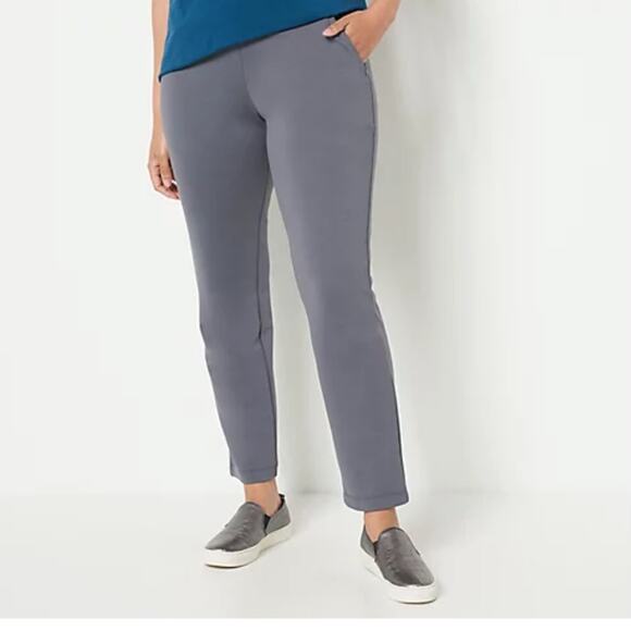 Universal Standard Ponte Pull-on Comfortable Charcoal Gray Straight Leg Pants XS - Picture 1 of 8
